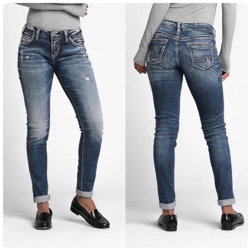 Silver Girlfriend Mid Rise Skinny Jean-Skinny-Silver Jeans-Gallop 'n Glitz- Women's Western Wear Boutique, Located in Grants Pass, Oregon