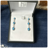 Kelly Herd Turquoise Drop Sterling Earrings-Jewelry-Kelly Herd-Gallop 'n Glitz- Women's Western Wear Boutique, Located in Grants Pass, Oregon