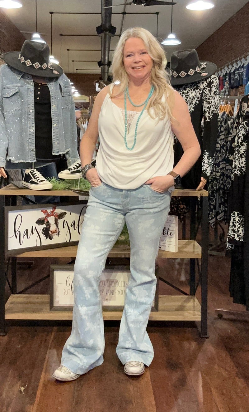 KanCan Rosa Low Rise Floral Flare Jean-Flare-KanCan-Gallop 'n Glitz- Women's Western Wear Boutique, Located in Grants Pass, Oregon