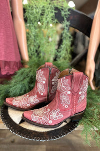 Circle G by Corral Red & Floral Embroidered Snip Toe Boots-Ladies Boot-Corral Boots/Circle G by Corral Boots-Gallop 'n Glitz- Women's Western Wear Boutique, Located in Grants Pass, Oregon