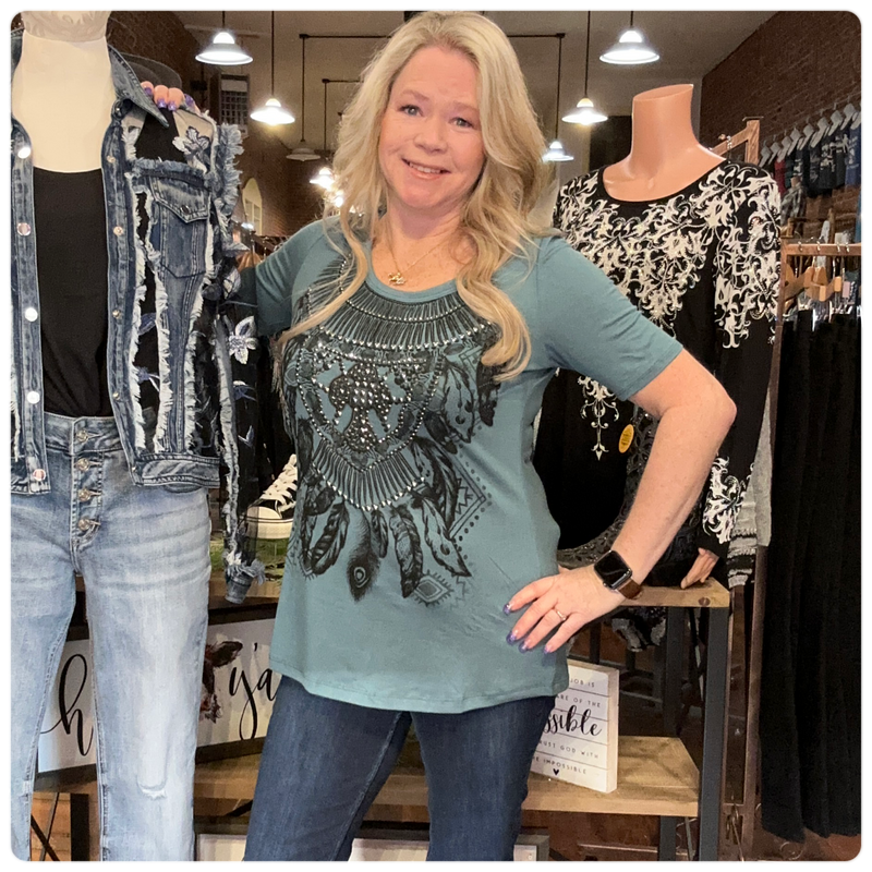 Sweet Dreams Short Sleeve Tee-top-Liberty Wear-Gallop 'n Glitz- Women's Western Wear Boutique, Located in Grants Pass, Oregon