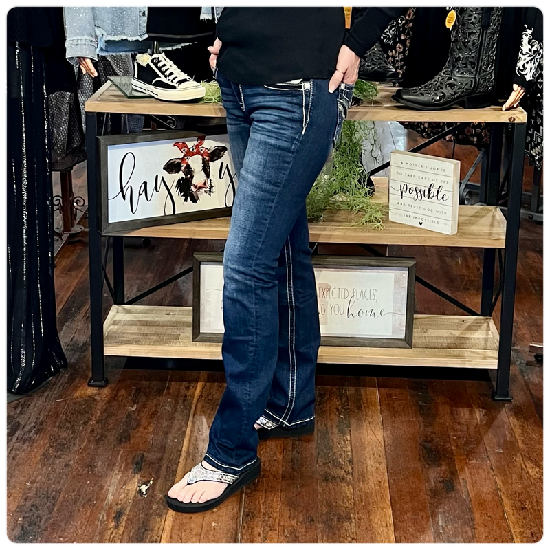 Miss Me Pearly X Straight Jean-Bootcut-Miss Me-Gallop 'n Glitz- Women's Western Wear Boutique, Located in Grants Pass, Oregon