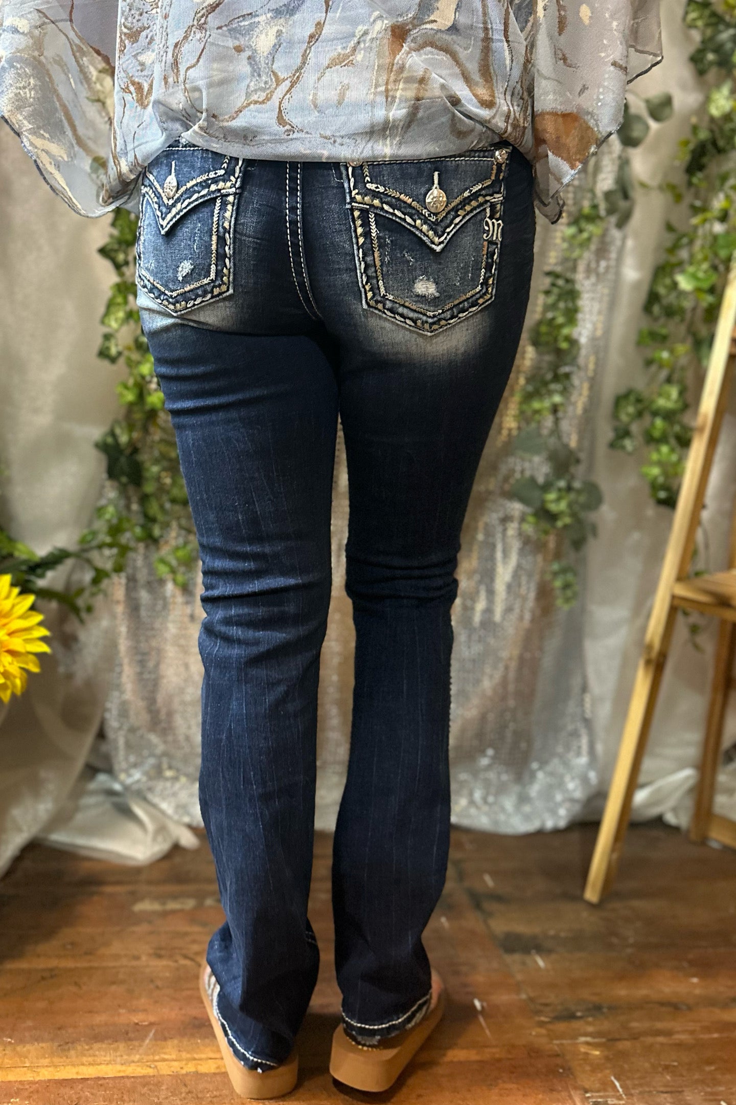 Miss Me Thick Border Straight Jean-Straight-Miss Me-Gallop 'n Glitz- Women's Western Wear Boutique, Located in Grants Pass, Oregon