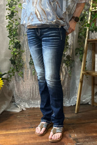 Miss Me Thick Border Straight Jean-Straight-Miss Me-Gallop 'n Glitz- Women's Western Wear Boutique, Located in Grants Pass, Oregon