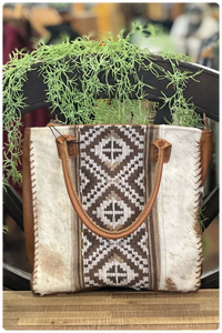 Myra Elisa Leather & Hair on Bag-Handbags & Accessories-Myra-Gallop 'n Glitz- Women's Western Wear Boutique, Located in Grants Pass, Oregon
