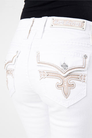 FINAL SALE | Rock Revival RAANAN White Skinny Jean-Skinny-Rock Revival-Gallop 'n Glitz- Women's Western Wear Boutique, Located in Grants Pass, Oregon