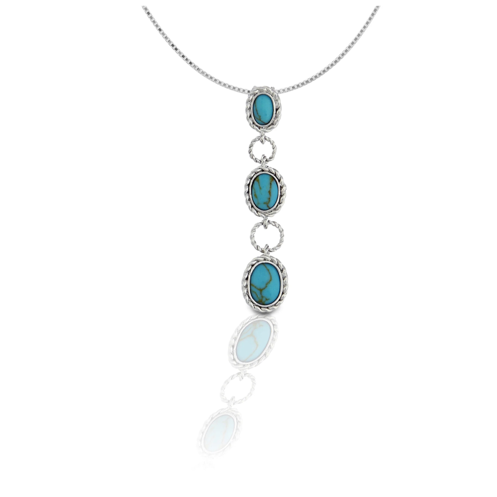 Kelly Herd Turquoise Drop Pendant Sterling Necklace-Jewelry-Kelly Herd-Gallop 'n Glitz- Women's Western Wear Boutique, Located in Grants Pass, Oregon