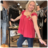 Off Shoulder Layered Ruffle Sleeve Top-top-Cozy Co-Gallop 'n Glitz- Women's Western Wear Boutique, Located in Grants Pass, Oregon