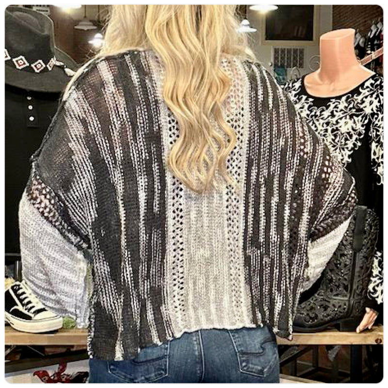 Beachy Crop Pullover Sweater-top-Angie-Gallop 'n Glitz- Women's Western Wear Boutique, Located in Grants Pass, Oregon