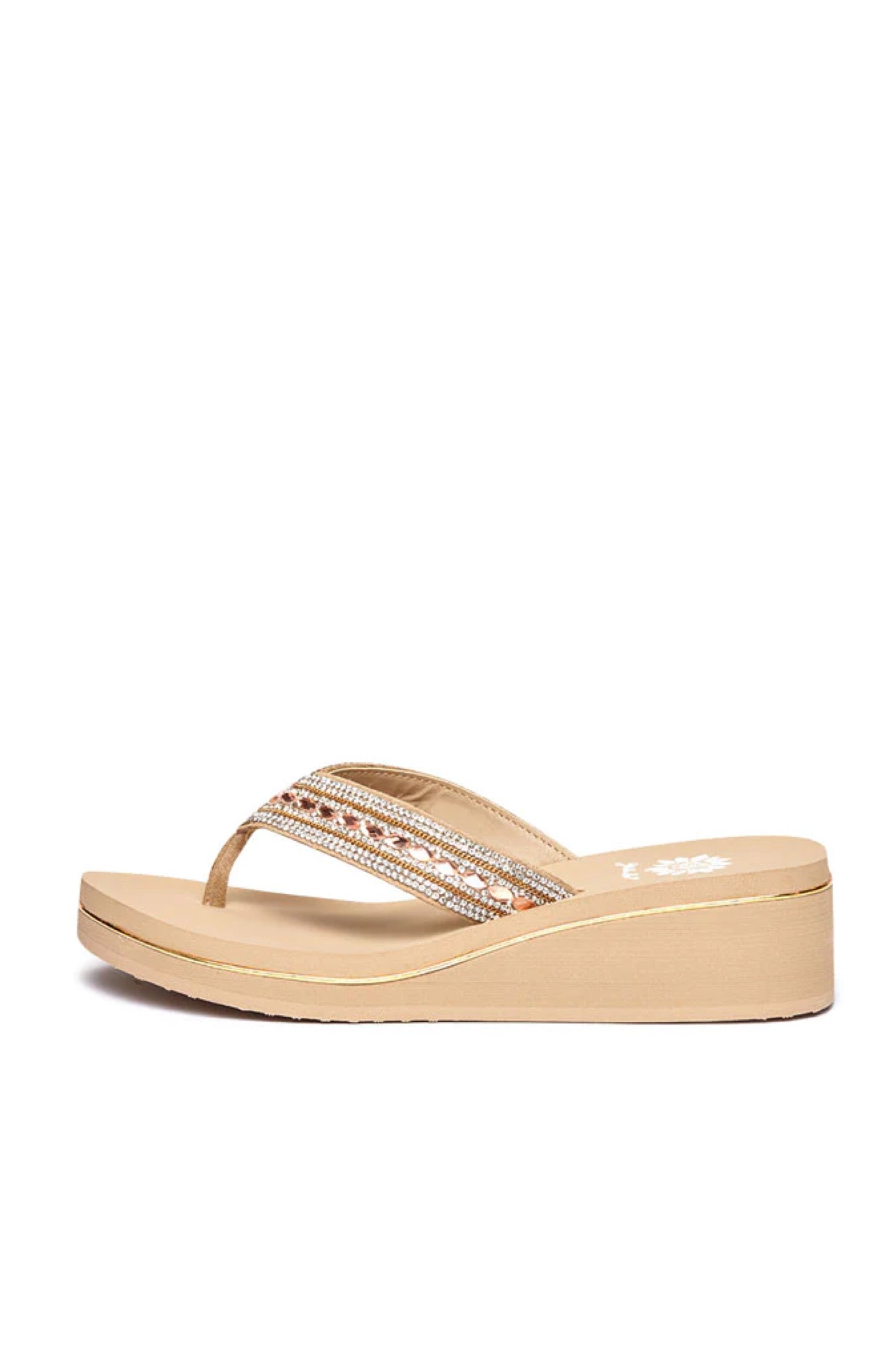 Yellow Box MARCY Taupe Wedge Sandal Gallop n Glitz