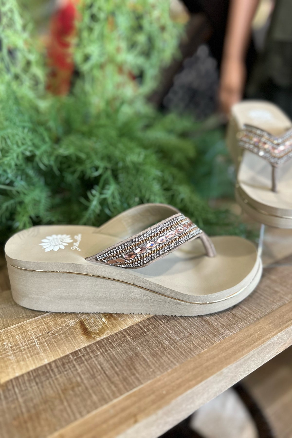 Yellow Box MARCY Taupe Wedge Sandal-Flip Flop-Yellow Box-Gallop 'n Glitz- Women's Western Wear Boutique, Located in Grants Pass, Oregon