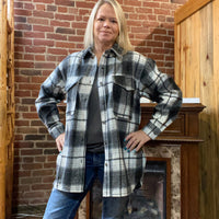 Super Soft Button Front Plaid Shacket-Jacket-Allie Rose-Gallop 'n Glitz- Women's Western Wear Boutique, Located in Grants Pass, Oregon