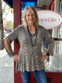 Leopard Cold Shoulder Top-top-Panhandle Slim-Gallop 'n Glitz- Women's Western Wear Boutique, Located in Grants Pass, Oregon