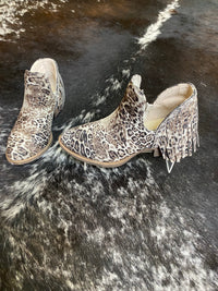 Leopard Print Fringe Booties-Women's Boot-Very G-Gallop 'n Glitz- Women's Western Wear Boutique, Located in Grants Pass, Oregon