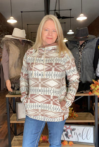 Ampersand DoubleHood Sweatshirt Desert Rose-Hoodie-Ampersand-Gallop 'n Glitz- Women's Western Wear Boutique, Located in Grants Pass, Oregon